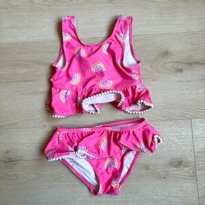 Tucker and Tate Pink Rainbow Kids Swim Set - Size 4